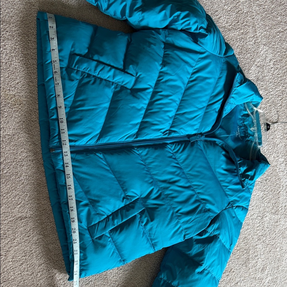 Lands End Light Weight Turquoise Puffer Jacket - Size LP 14-16 - Picture 6 of 8